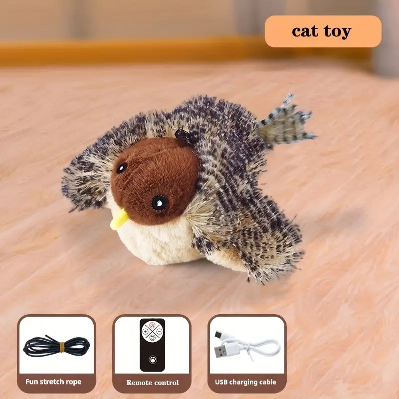 Sparrow Bird-Shaped Pet Toy - Flap, Chirp, Play All Day