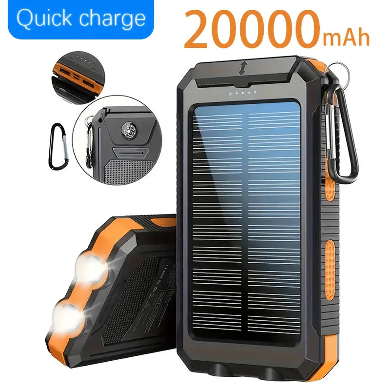20,000mAh Solar Power Bank – Outdoor Charging Beast