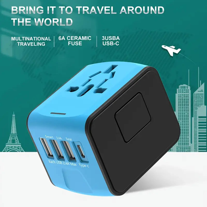 Universal Travel Adapter – Charge Anywhere in 170+ Countries
