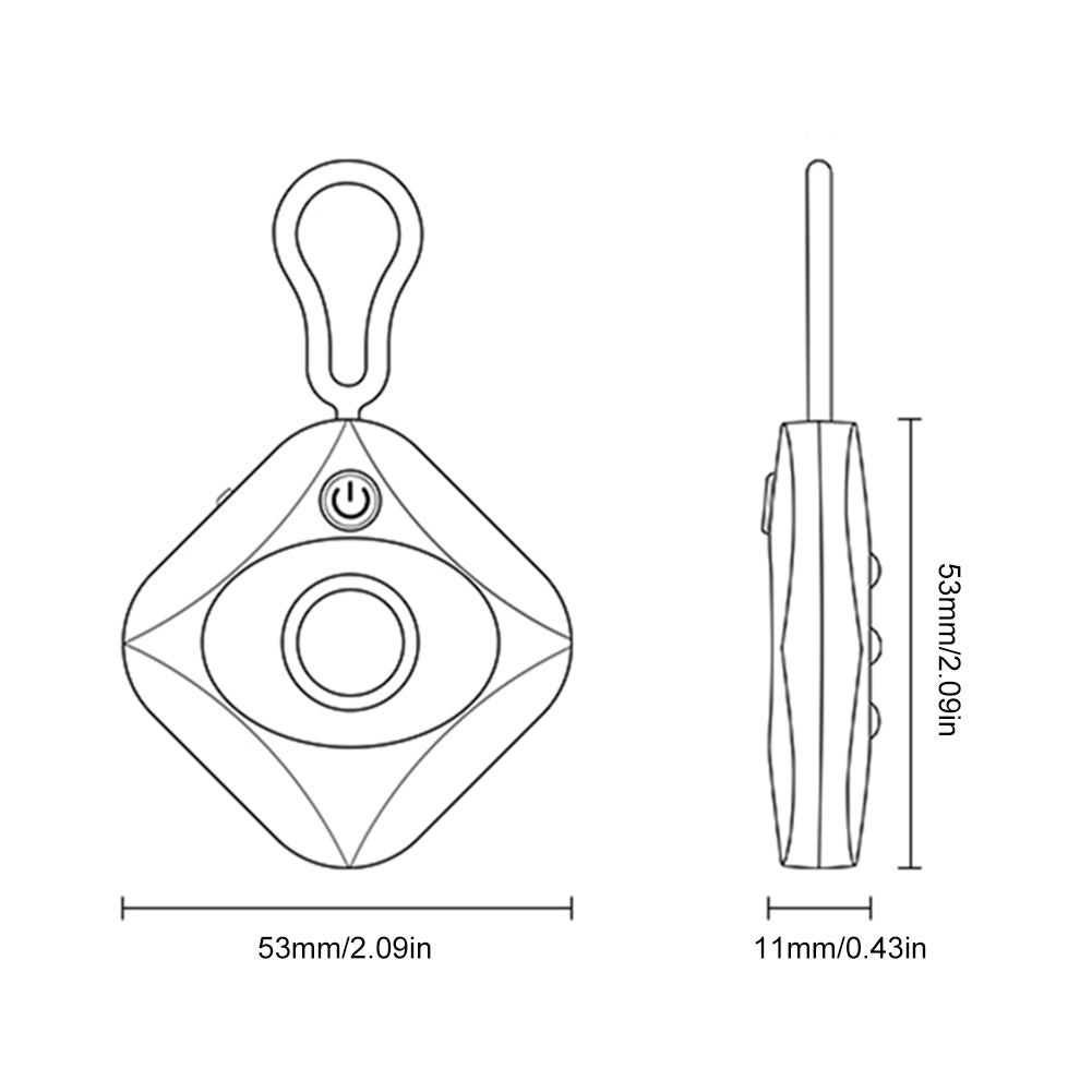 Dimesnsion of Hidden Camera Detector With Keychain
