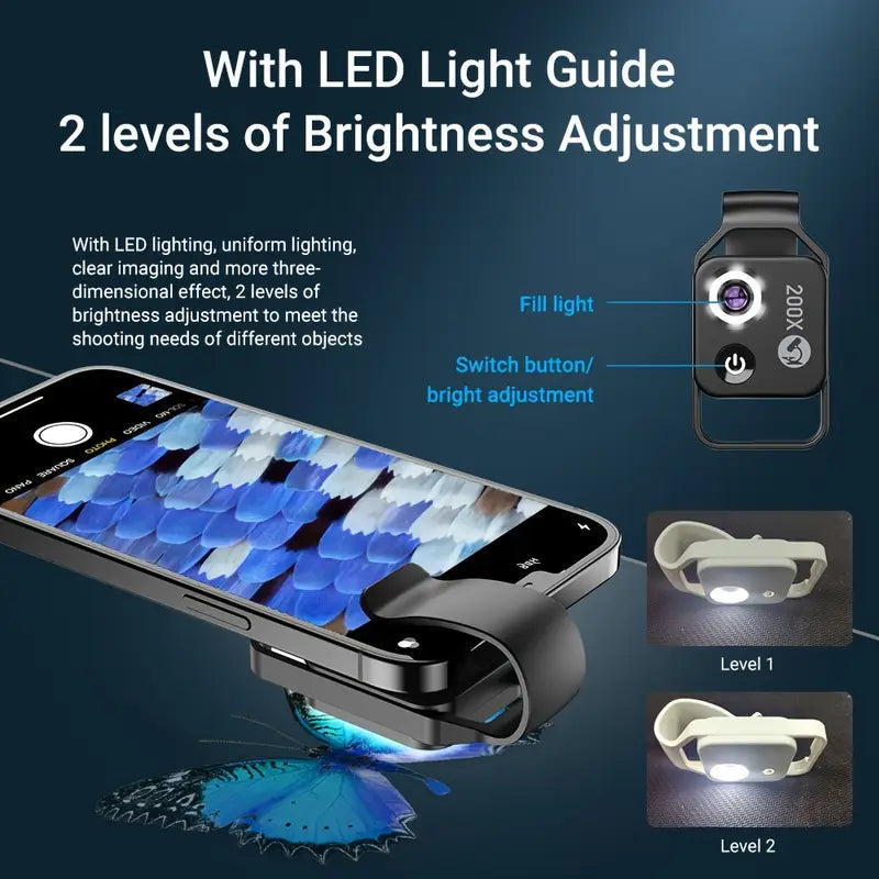 200X Smartphone Microscope Lens – Tiny World, Big View