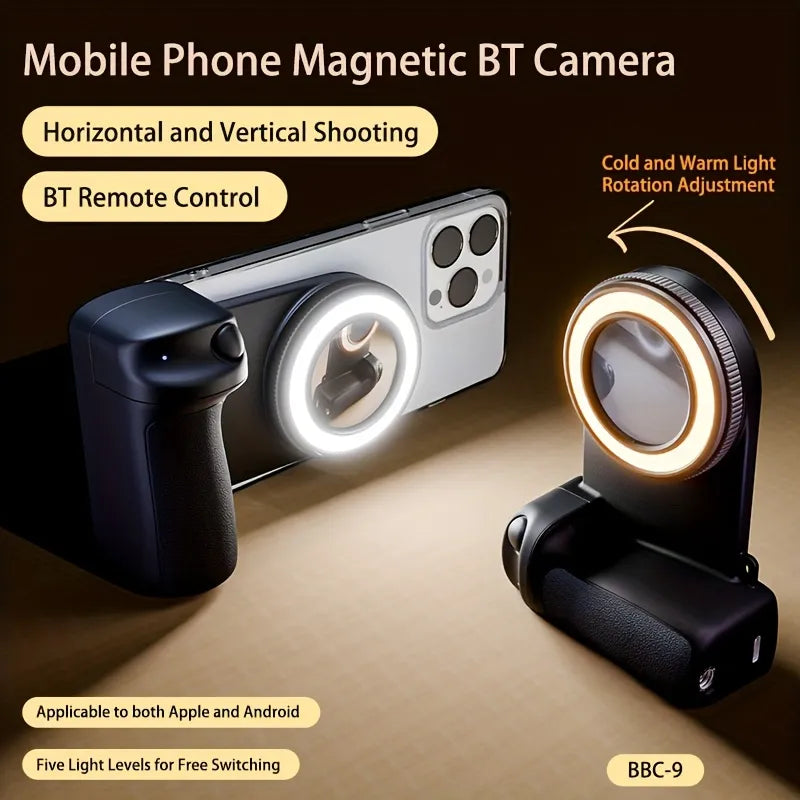 360° Camera Handle – Steady Shots & Self-Lighting