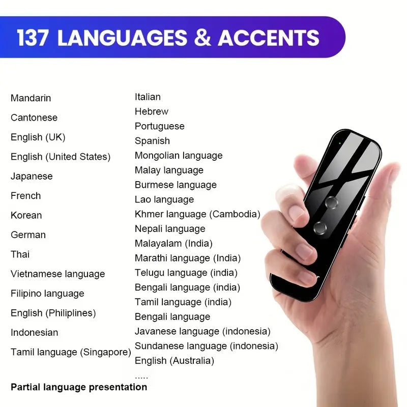 Portable Translator – Speak 137 Languages Instantly