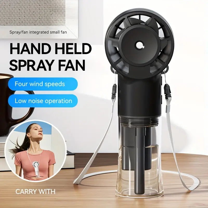 Rechargeable Spray Fan – Mist + Cooling On The Go