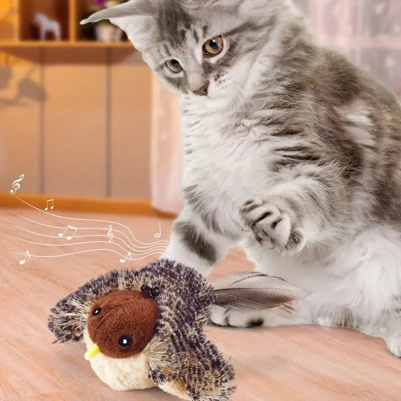 Sparrow Bird-Shaped Pet Toy - Flap, Chirp, Play All Day