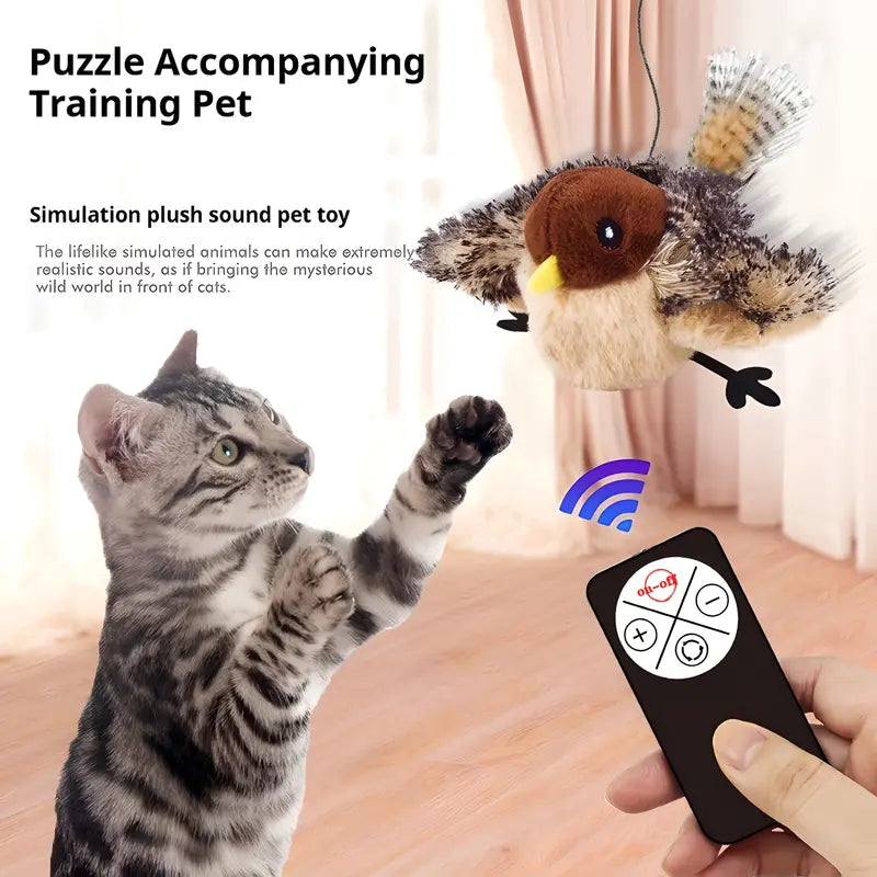 Sparrow Bird-Shaped Pet Toy - Flap, Chirp, Play All Day