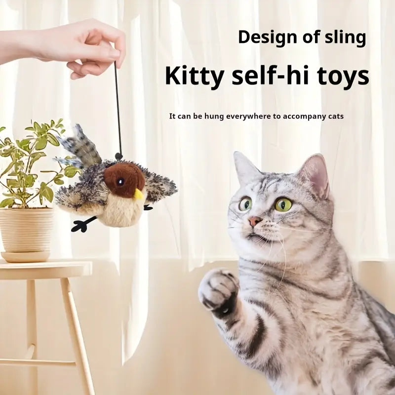 Sparrow Bird-Shaped Pet Toy - Flap, Chirp, Play All Day