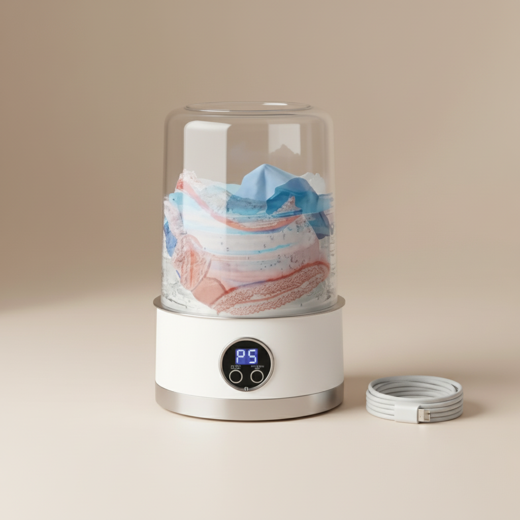 Mini Washing Machine (1L) – Compact, Powerful & Travel-Friendly!