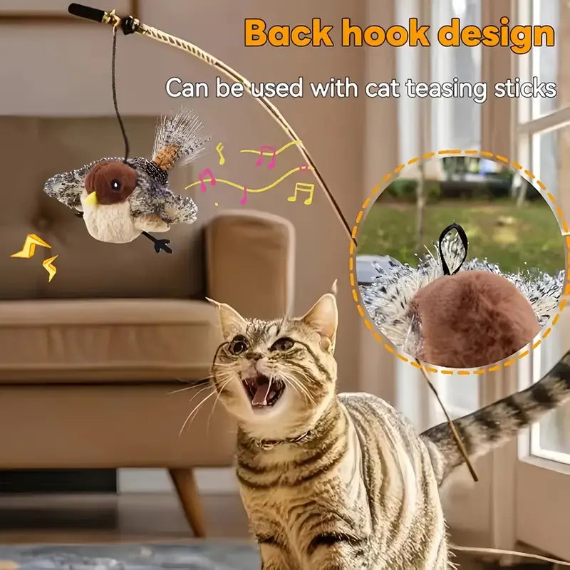 Sparrow Bird-Shaped Pet Toy - Flap, Chirp, Play All Day