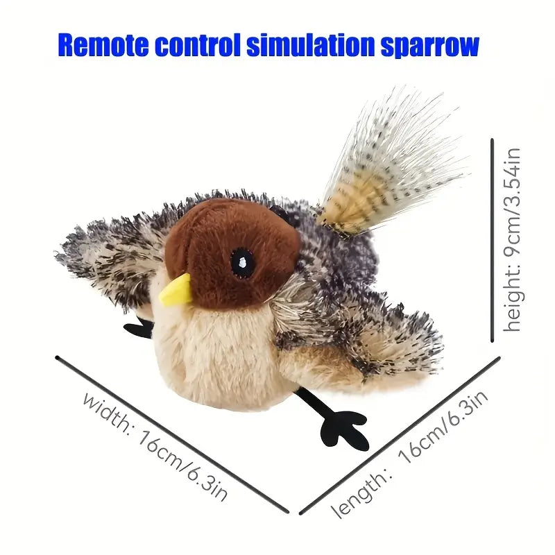 Sparrow Bird-Shaped Pet Toy - Flap, Chirp, Play All Day