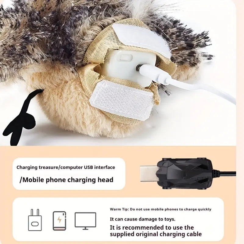 Sparrow Bird-Shaped Pet Toy - Flap, Chirp, Play All Day