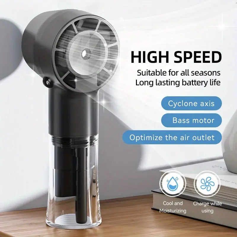 Rechargeable Spray Fan – Mist + Cooling On The Go