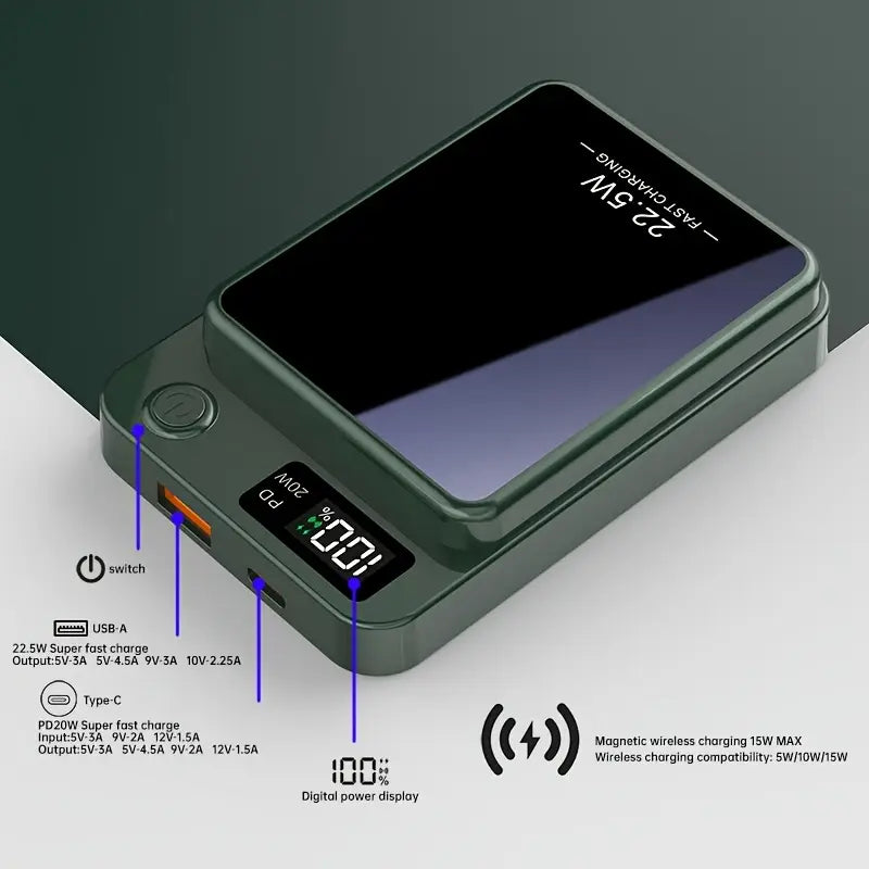 5,000mAh Magnetic Power Bank – Snap & Charge