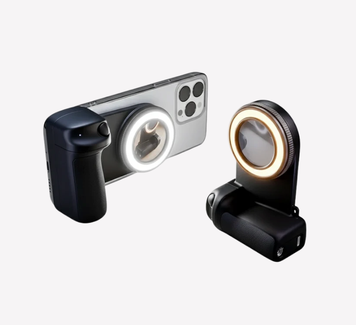 360° Camera Handle – Steady Shots & Self-Lighting