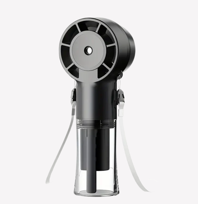 Rechargeable Spray Fan – Mist + Cooling On The Go