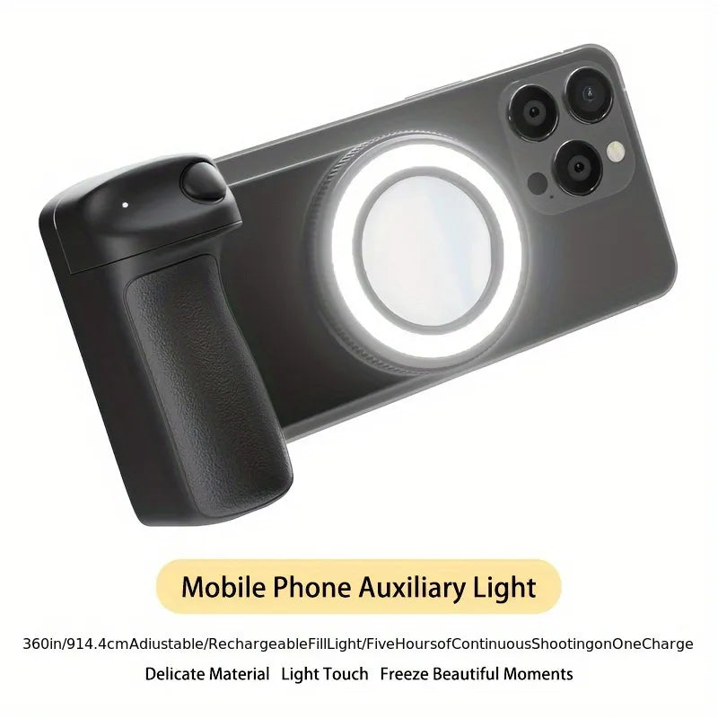 360° Camera Handle – Steady Shots & Self-Lighting