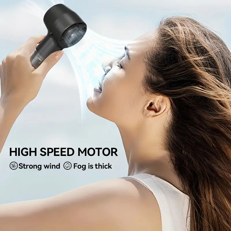 Rechargeable Spray Fan – Mist + Cooling On The Go