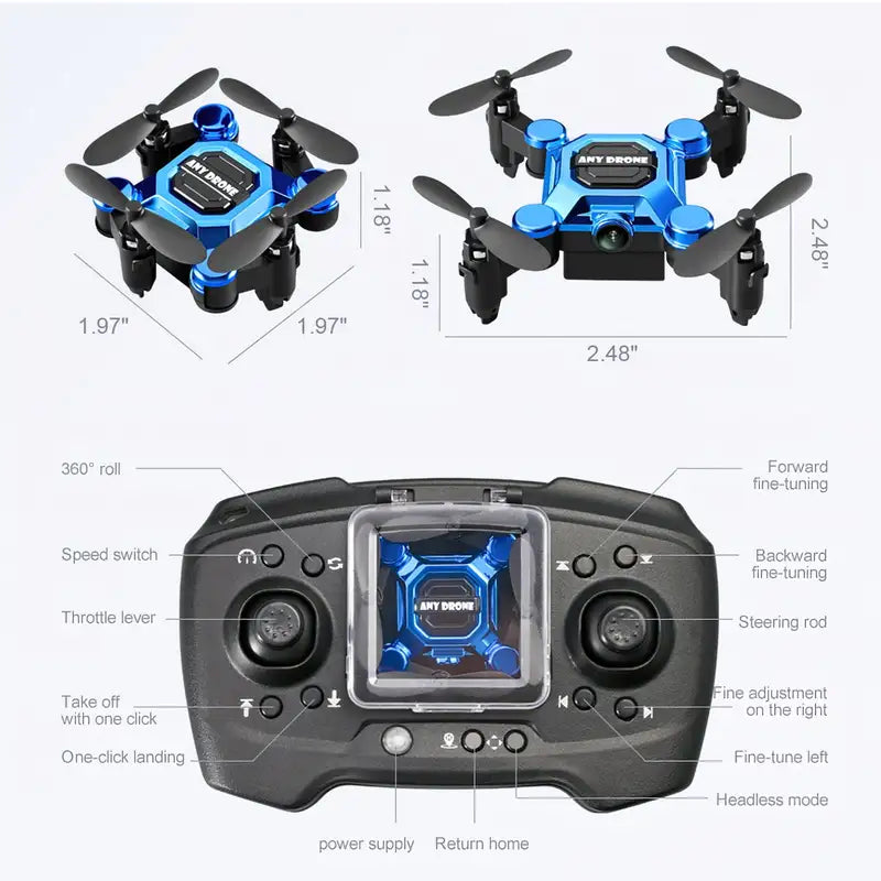 Quadracopter Mini Drone - Fly, Flip, Capture