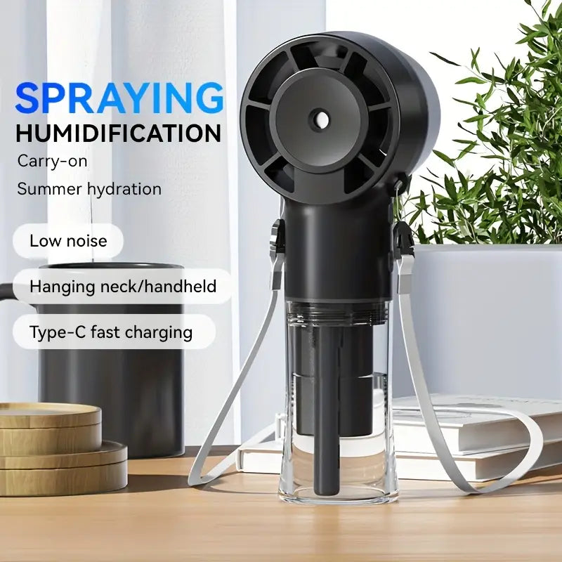 Rechargeable Spray Fan – Mist + Cooling On The Go