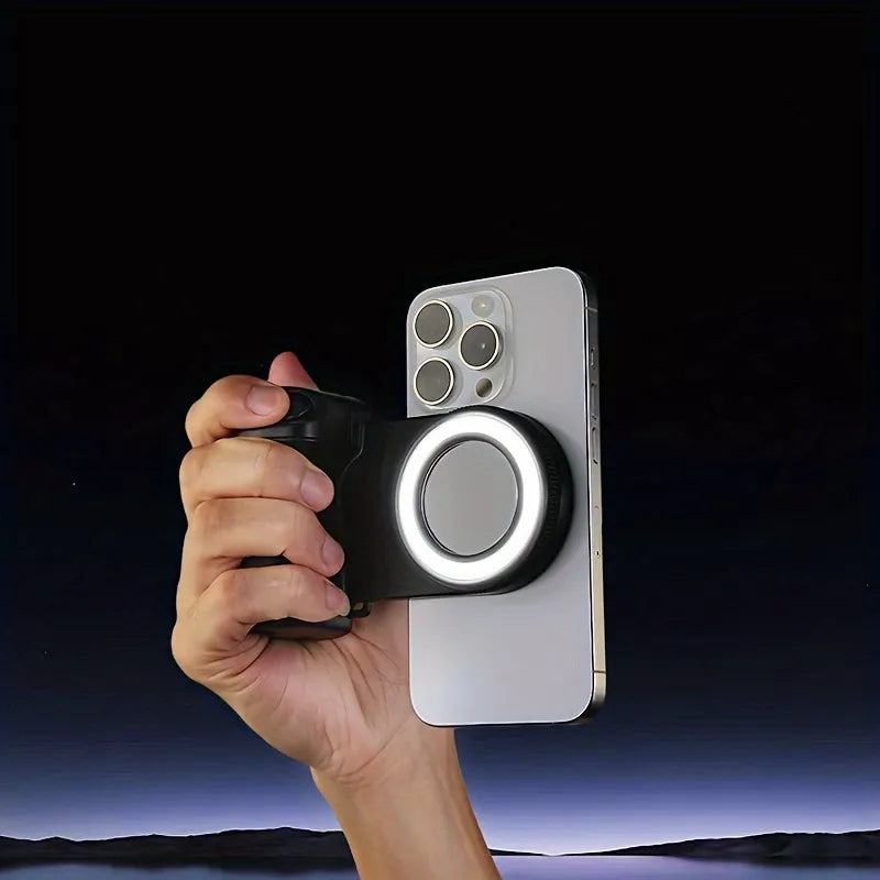 360° Camera Handle – Steady Shots & Self-Lighting