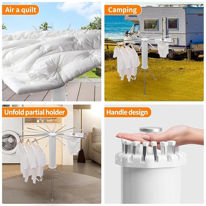 Multifunctional Foldable Outdoor Clothes Drying Stand