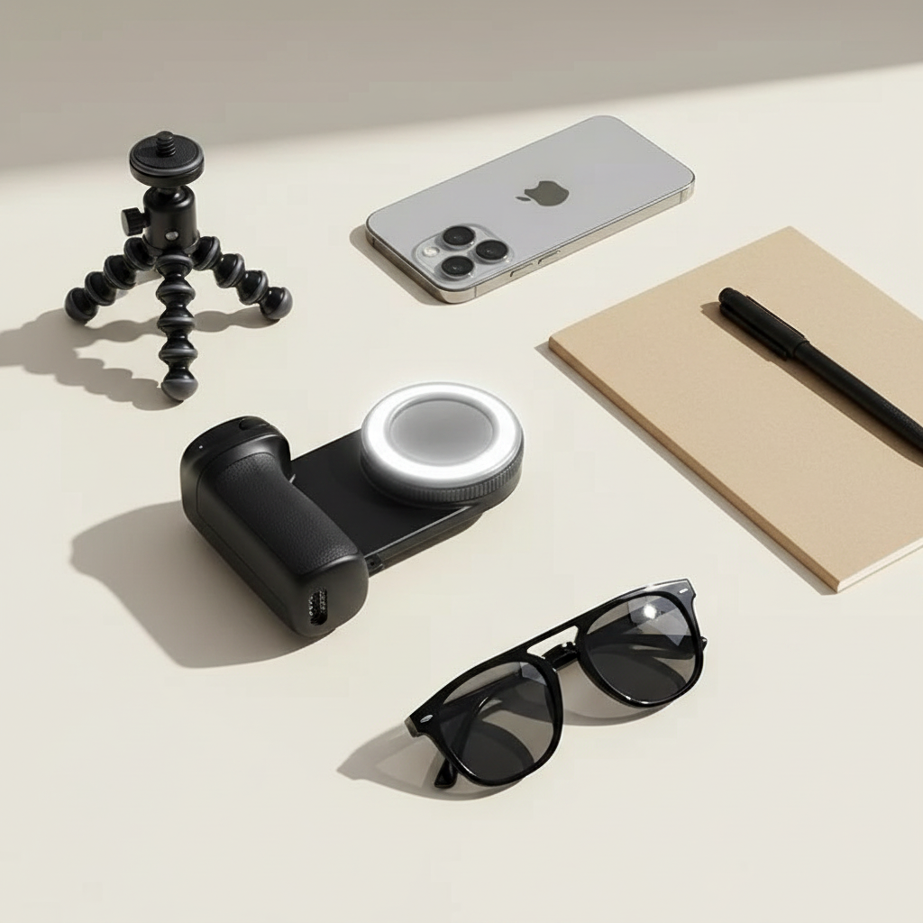 360° Camera Handle – Steady Shots & Self-Lighting