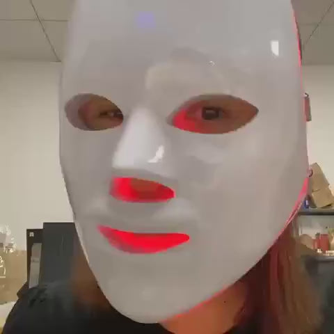 USB Powered 7-Color LED Facial Beauty Mask – Glow Therapy for Radiant Skin