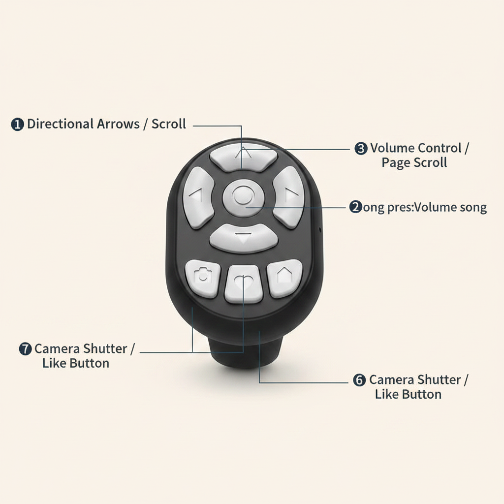 Wireless Bluetooth Camera Shutter Remote – TikTok & Selfie Control Ring