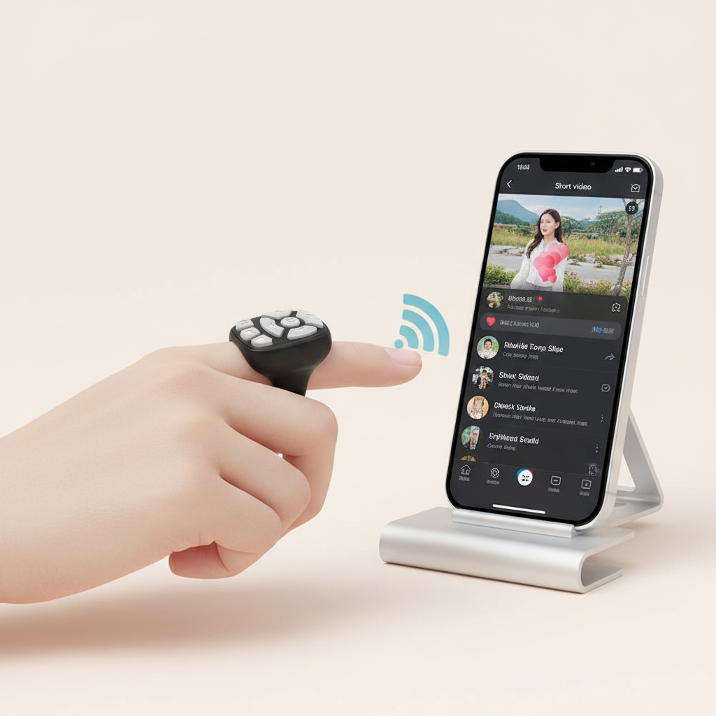 Wireless Bluetooth Camera Shutter Remote – TikTok & Selfie Control Ring